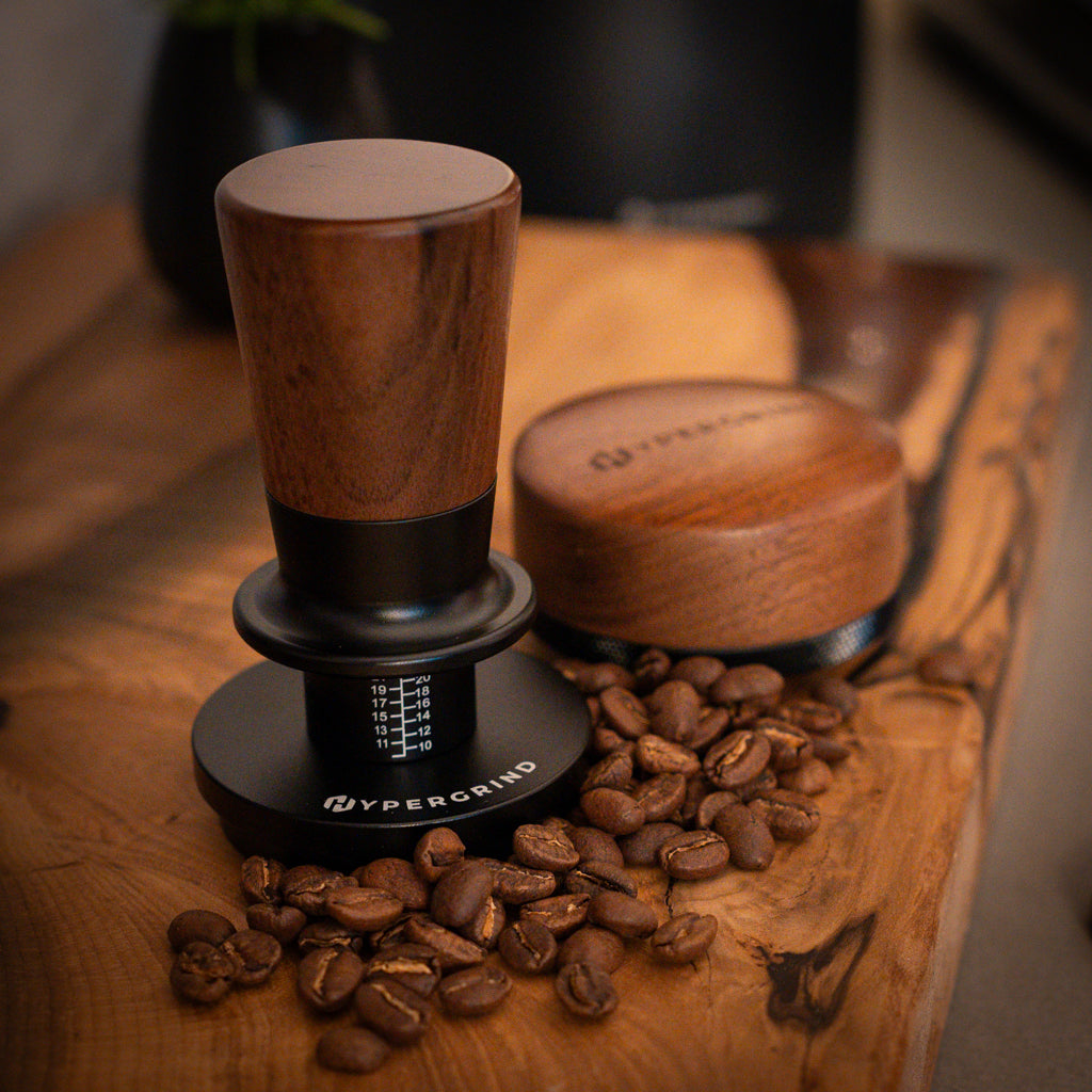 Black Walnut tamper and distributor kit