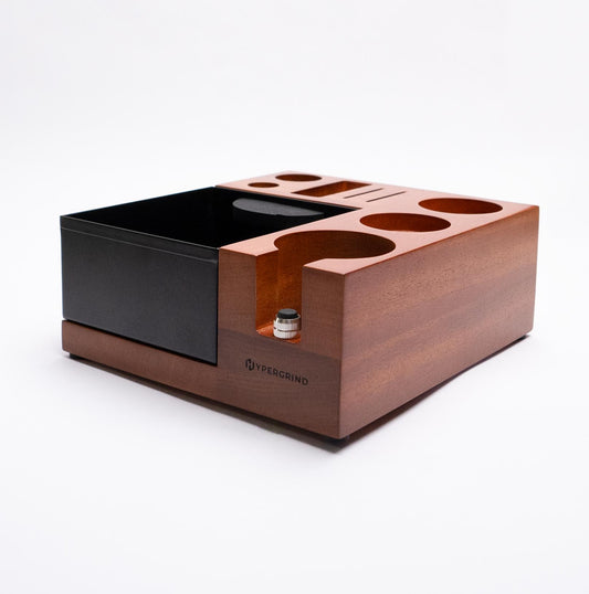 Coffee Tamping Station & Knock Box (Mahogany)