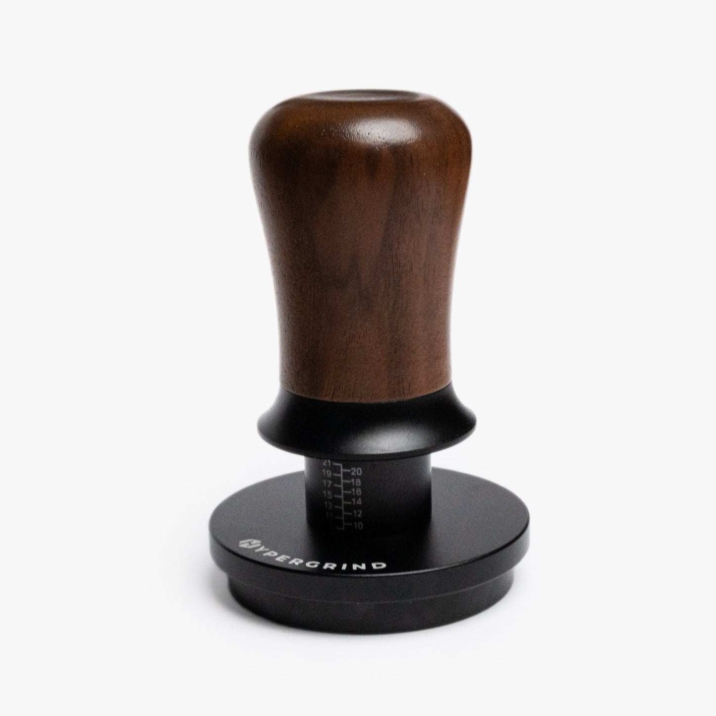 Self Levelling Coffee Tamper (Black/Walnut) ergonomic