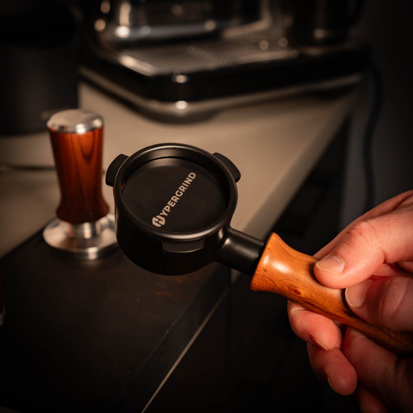 Sunbeam 58mm Bottomless Portafilter (Black/Rosewood)