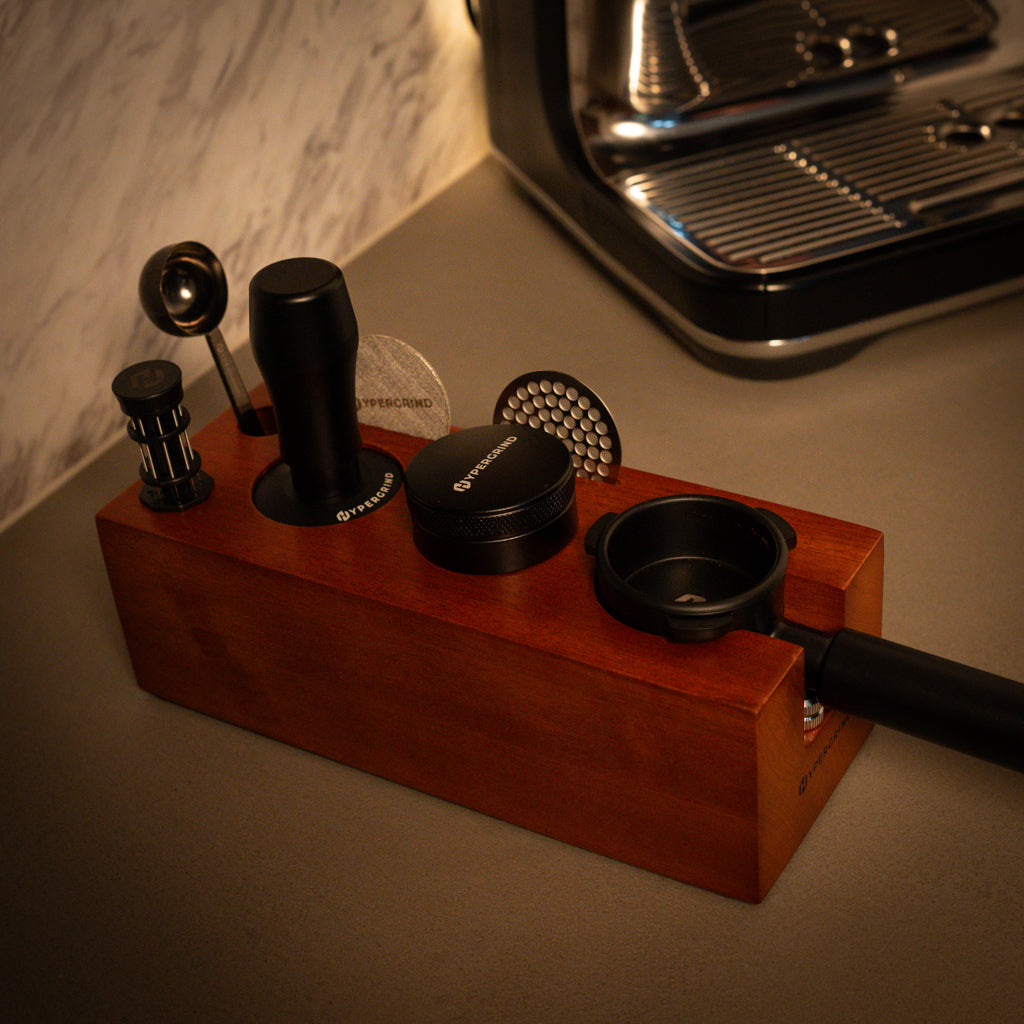 Coffee Tamping Station (Red Rosewood)