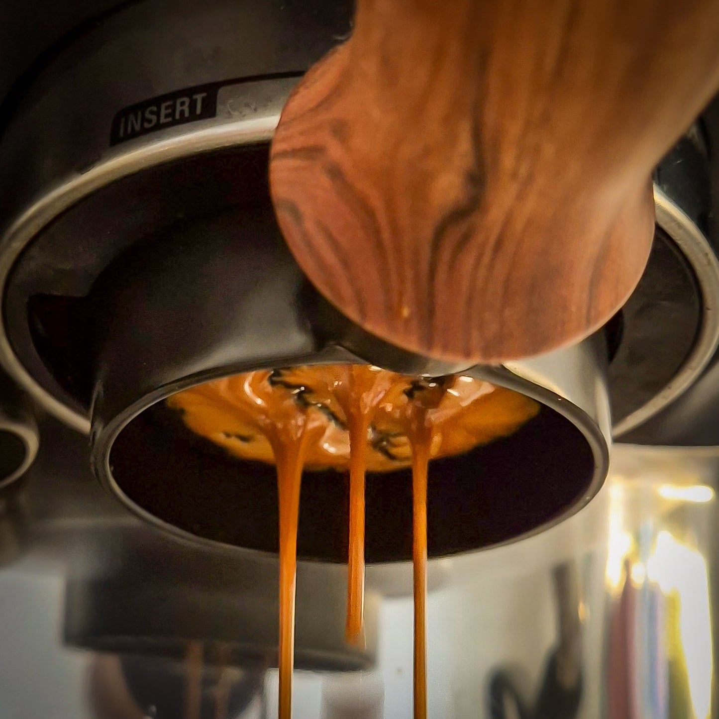 La Marzocco 58mm Bottomless Portafilter (Black/Rosewood)